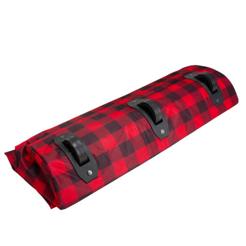 Red and Black Plaid Rolling Tree Christmas Tree Storage Bag For Artificial Trees Up To 7.5ft