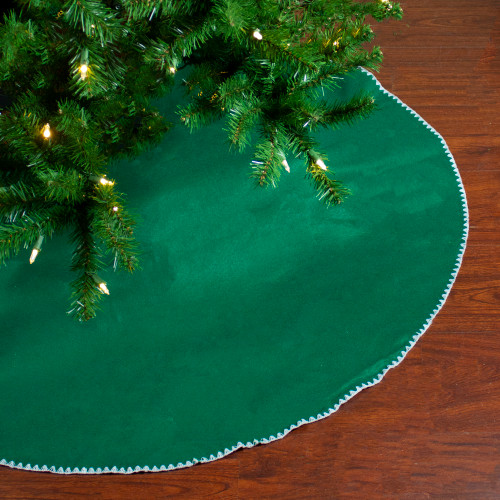 48" Red and White Shell Reversible Christmas Tree Skirt