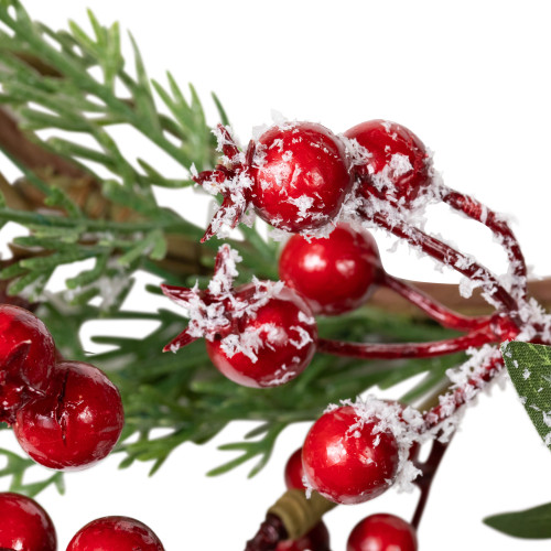Real Touch?? Frosted Berries and Pine Artificial Christmas Wreath - 18" - Unlit