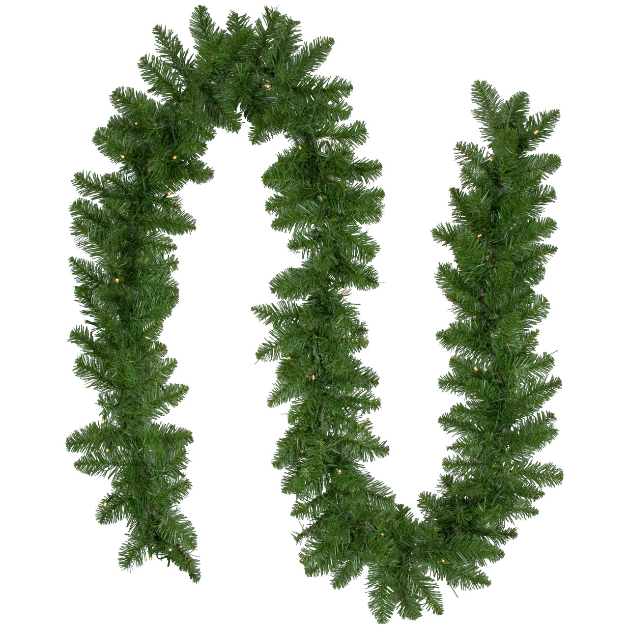 Pre-Lit Battery operated Whitmire Pine Christmas Garland - 9' x 10"  - Warm White LED Lights