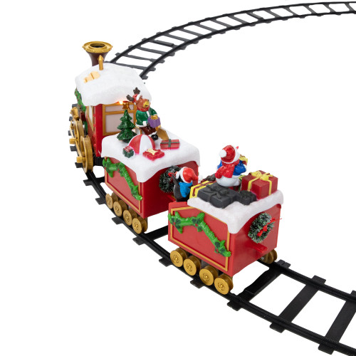 16-Piece LED Lighted Musical and Animated Christmas Village Train