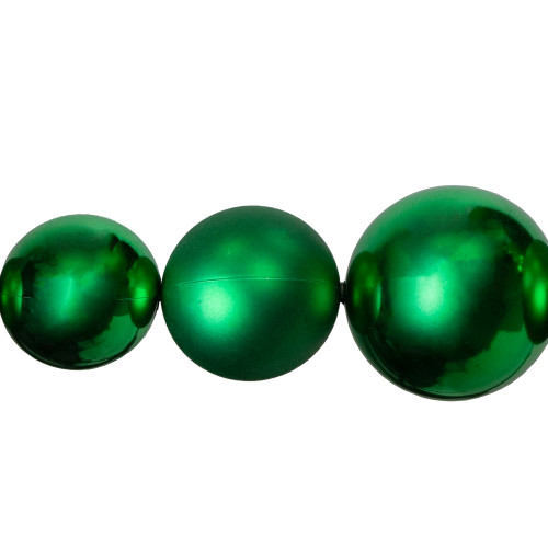 6' Green Shiny and Matte Shatterproof Ball Christmas Swag