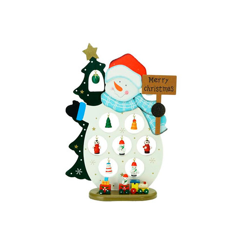 Snowman Cut-Out Ornament Holder "Merry Christmas" Decoration - 10.25"