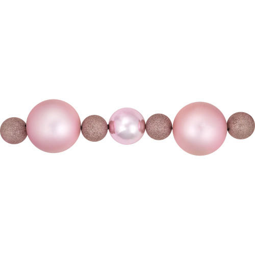 6' Pink Shatterproof Ball 3-Finish Christmas Garland