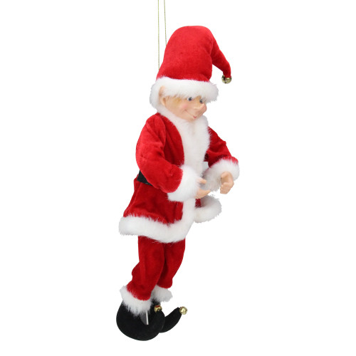 Bendable Elf in Santa Suit - 15" - Red and White