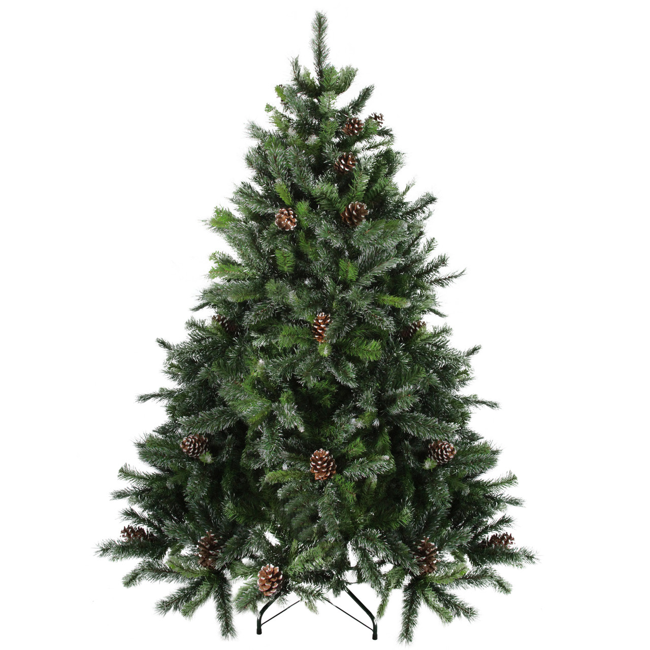 7' Full Snowy Delta Pine with Cones Artificial Christmas Tree, Unlit
