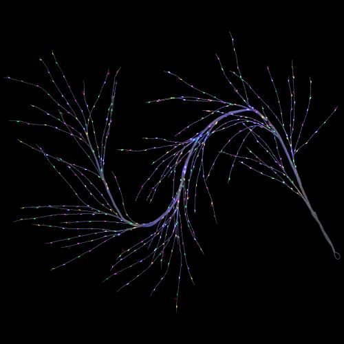 6' x 6" Pre-Lit White Christmas Garland with Red Jingle Bells, Multi-Color Lights