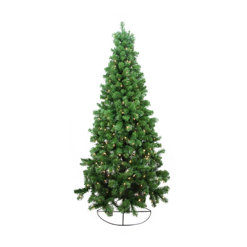 6' Pre-Lit Pine Artificial Wall Christmas Tree, Clear Lights