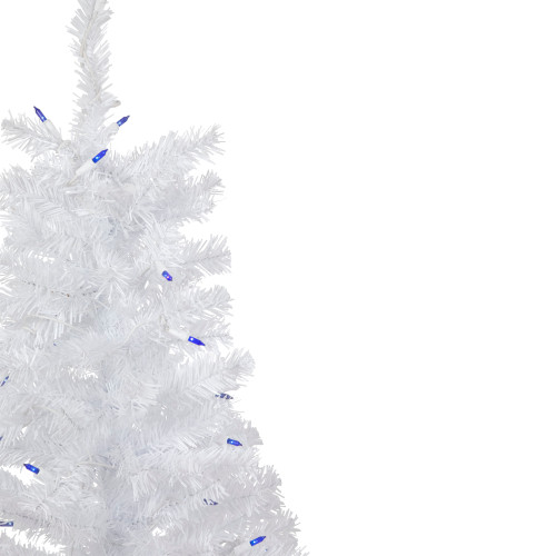3' Pre-Lit Woodbury White Pine Slim Artificial Christmas Tree, Blue Lights