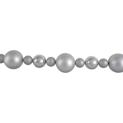 6' Shatterproof Ball 3-Finish Silver Splendor Christmas Garland