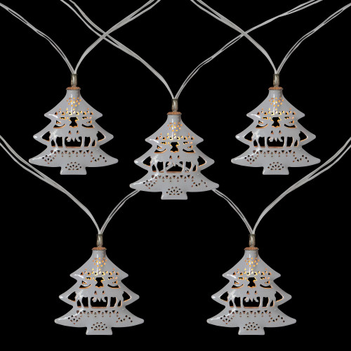 10 B/O LED Warm White Christmas Tree with Deer Lights - 3' Clear Wire
