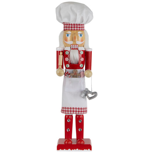 Baker with Rolling Pin Nutcracker Christmas Figure - 15" - White and Red