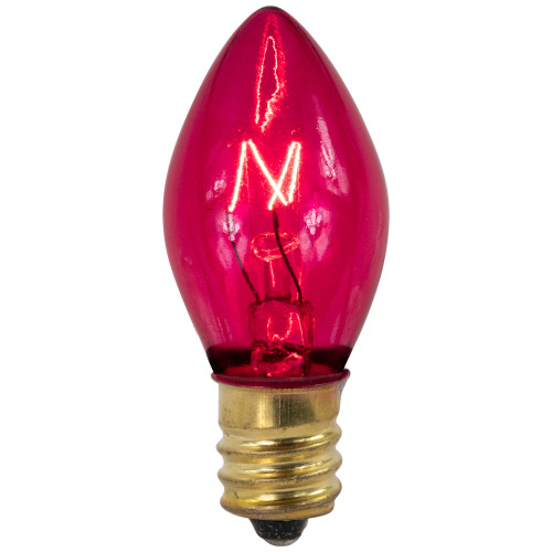 Pack of 25 Incandescent C7 Pink Christmas Replacement Bulbs