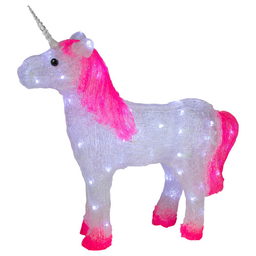 23" Lighted Commercial Grade Acrylic Unicorn Christmas Display Decoration