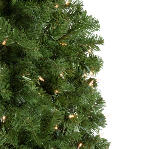 7.5' Pre-Lit Hazelton Spruce Pencil Artificial Christmas Tree, Clear Lights