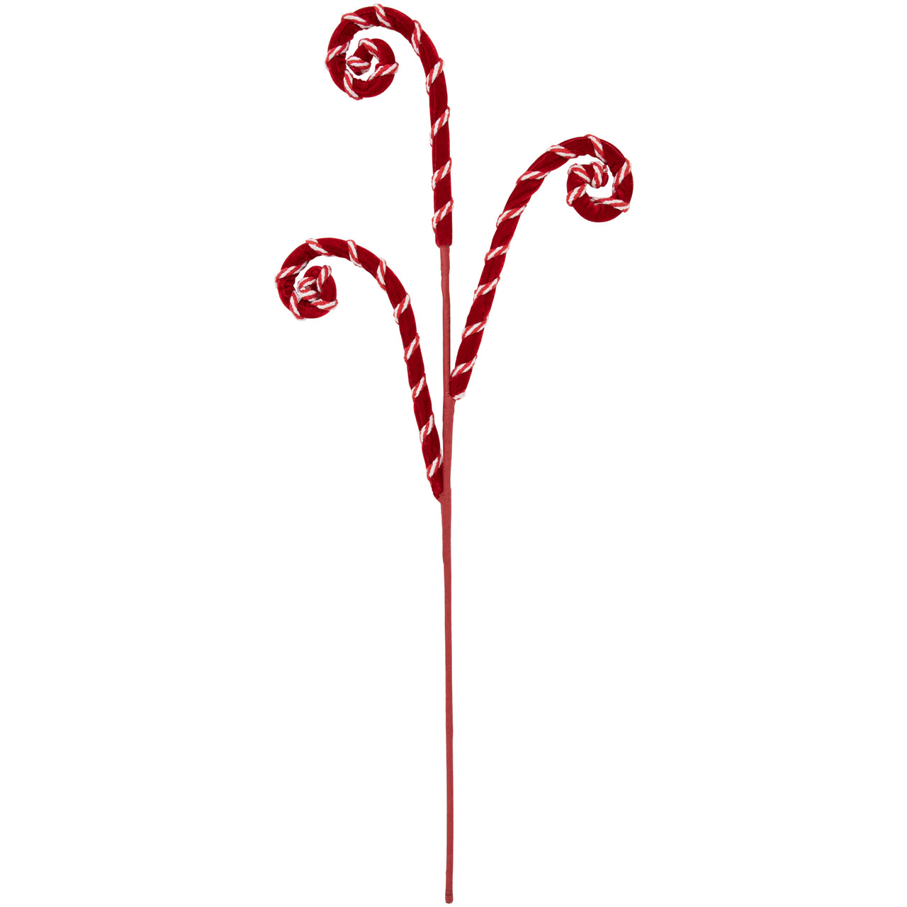 27" Red and White Candy Cane Curls Christmas Spray