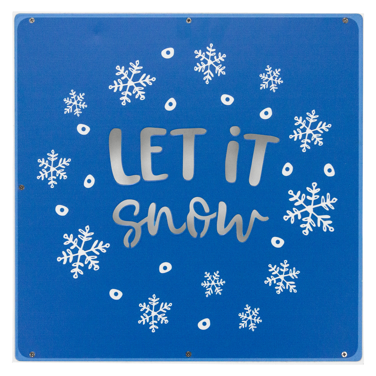 12" Square 'Let it Snow' Woodblock Christmas Sign