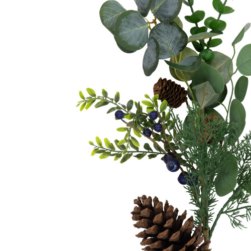 32" Eucalyptus, Pinecones and Blueberries Artificial Pine Christmas Spray