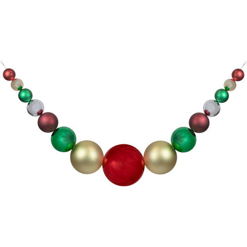 6' Shiny and Matte Traditional Colors Shatterproof Ball Christmas Swag