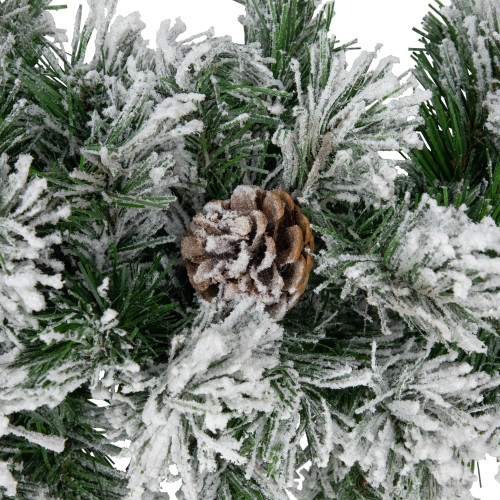 Flocked Angel Pine and Pine Cones Artificial Christmas Garland - 6.75' x 12" - Unlit