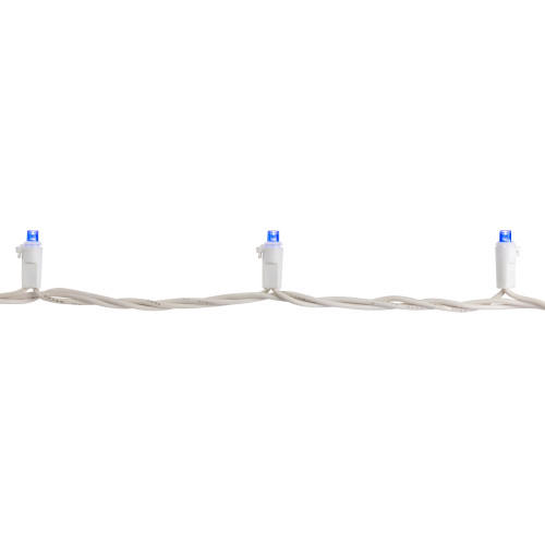 50ct Blue LED Wide Angle Christmas Lights, 16.25ft White Wire