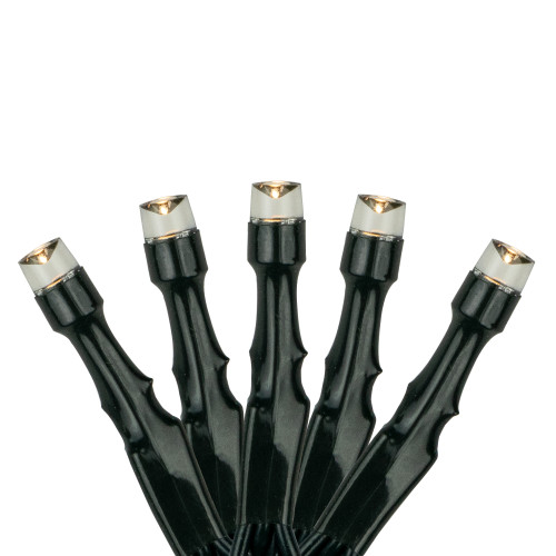 200ct Warm White LED Solar Power Mini Christmas Light Set, Green Wire