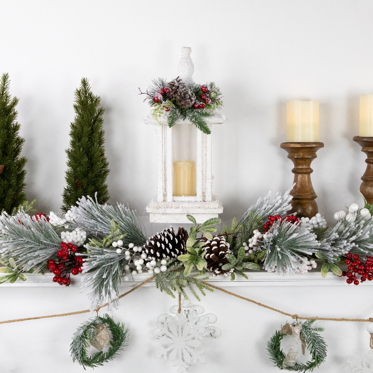 15.25" LED Lighted White Storm Lantern Christmas Decoration