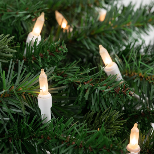 100 Count Frosted Clear Mini Christmas Lights - 49.5' White Wire