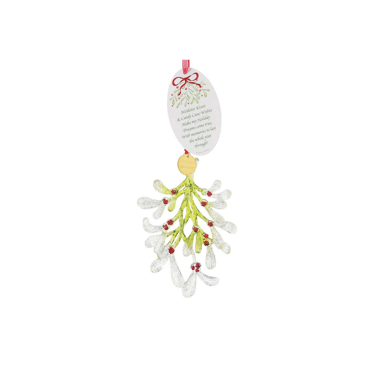 Enesco Faceted Acrylic Mistletoe Kisses Christmas Ornament