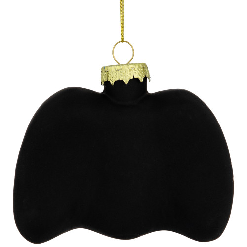 4" Black Game Controller Glass Christmas Hanging Ornament