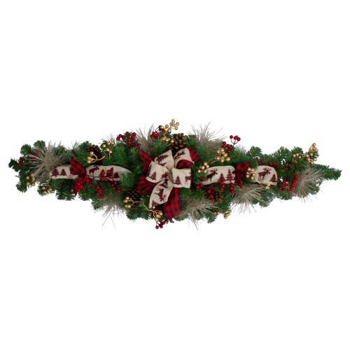 52" Berries and Bows Artificial Christmas Swag - Unlit