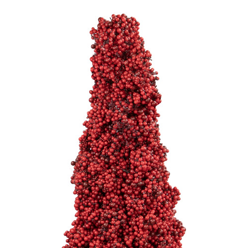 50" Red Berry Cone Potted Christmas Topiary