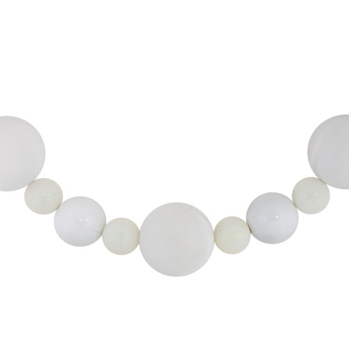 6' White Shatterproof Ball 3-Finish Christmas Garland