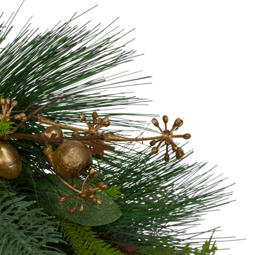 Leaves, Berry and Cedar Artificial Christmas Wreath - 20-Inch, Unlit