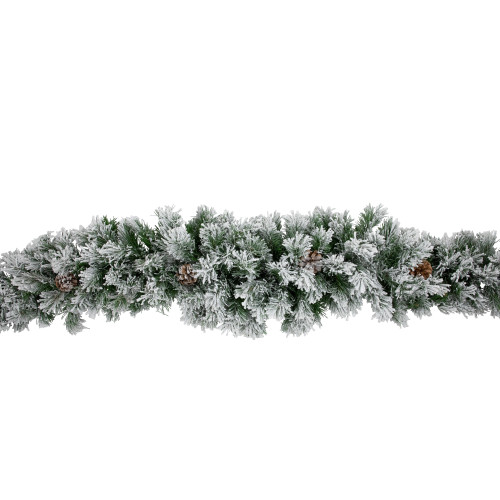 Flocked Angel Pine and Pine Cones Artificial Christmas Garland - 6.75' x 12" - Unlit