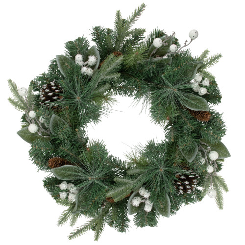Real Touch? Frosted Mixed Pine Artificial Christmas Wreath - 24" - Unlit