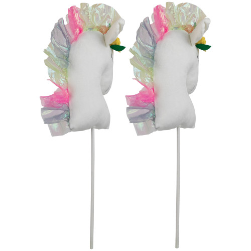 Plush Rainbow Unicorn Christmas Picks - 24" - Set of 2