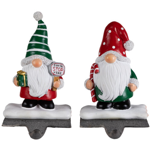 Santa Gnomes Christmas Stocking Holders - 6.25" - Set of 2