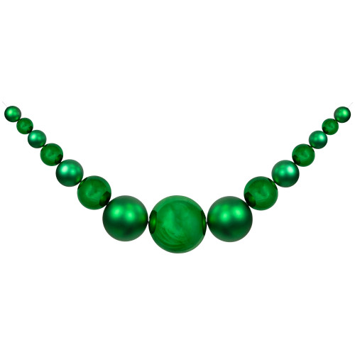 6' Green Shiny and Matte Shatterproof Ball Christmas Swag