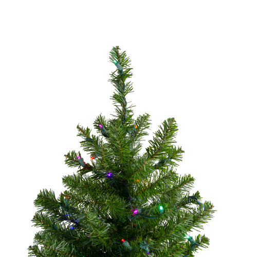 Pre-Lit Canadian Pine Artificial Christmas Tree - 18" - LED Multicolor Lights