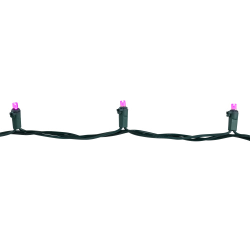 50ct Pink LED Wide Angle Christmas Lights, 16.25ft Green Wire