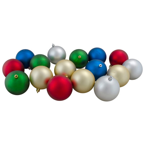 60ct Traditional Multi-Colored Shatterproof 2-Finish Christmas Ball Ornaments 2.5" (60mm)