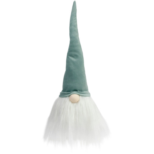 Gnome Head with Beard Christmas Decoration - 15" - Green and White
