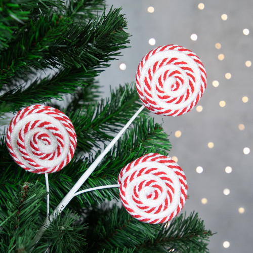 17" Candy Cane Lollipops Decorative Christmas Spray