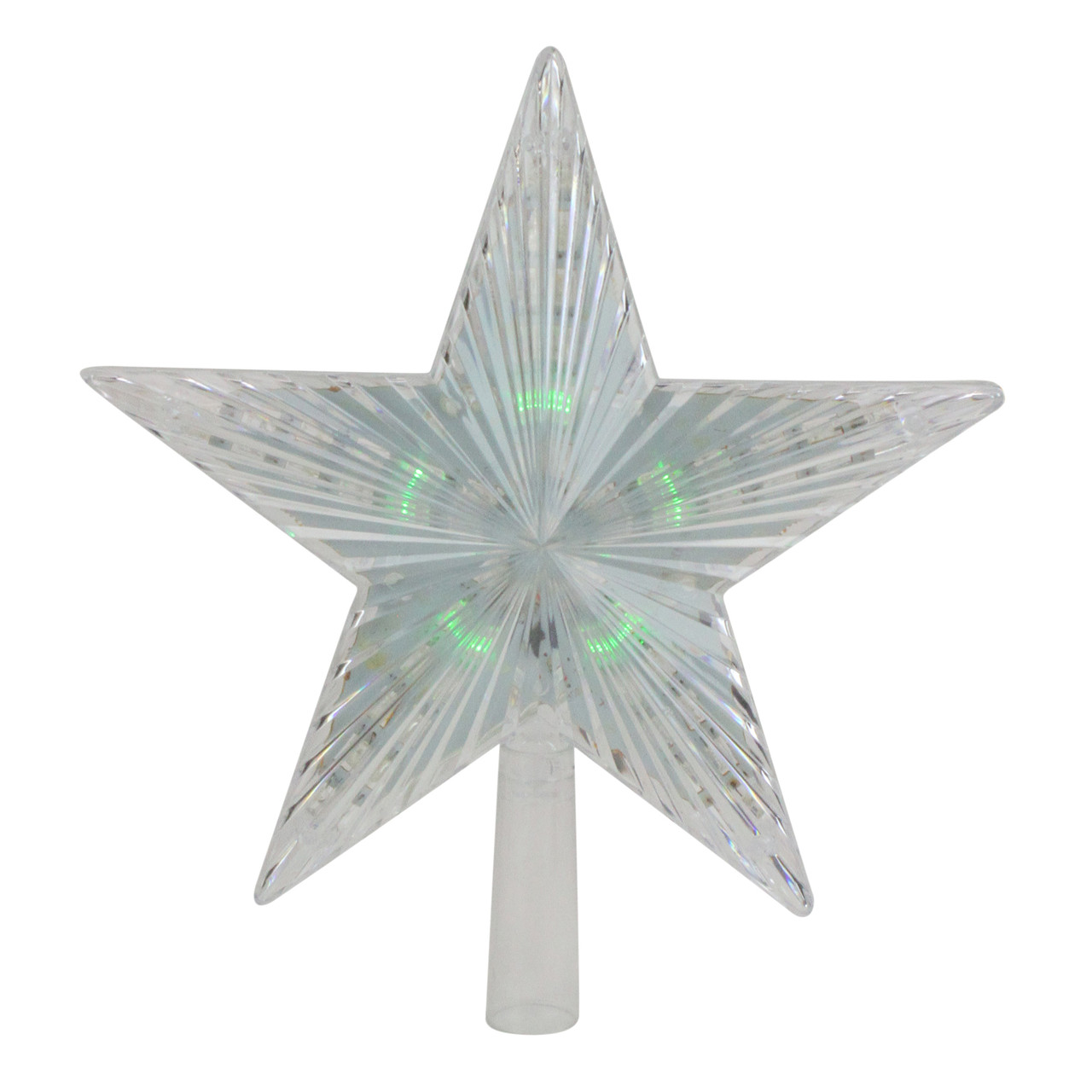 Lighted Flashing Crystal Star Christmas Tree Topper - 9" - Multicolor LED Lights