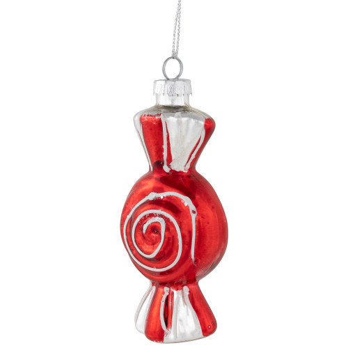 4" Peppermint Candy Glass Christmas Ornament