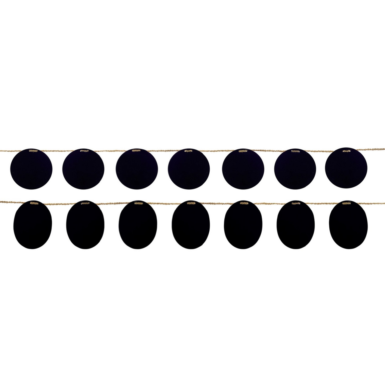 Chalkboard and Jute Rope Christmas Garland -  6' x 5" - Unlit - Set of 2