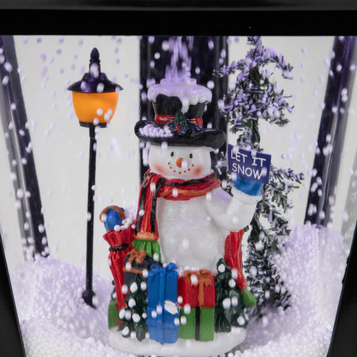 17.75" Lighted and Musical Wall Mounted Snowing Christmas Street Lamp