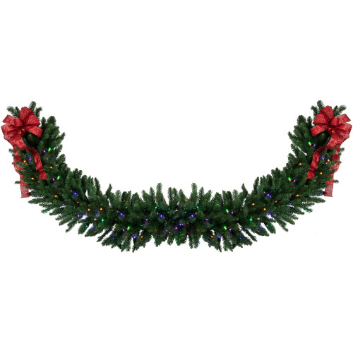 25' x 20" Pre-Lit Buffalo Fir Artificial Christmas Garland - Multi-Color LED Lights