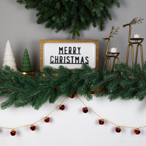 Shiny Christmas Jingle Bells Metal Garland - 7.5' - Red